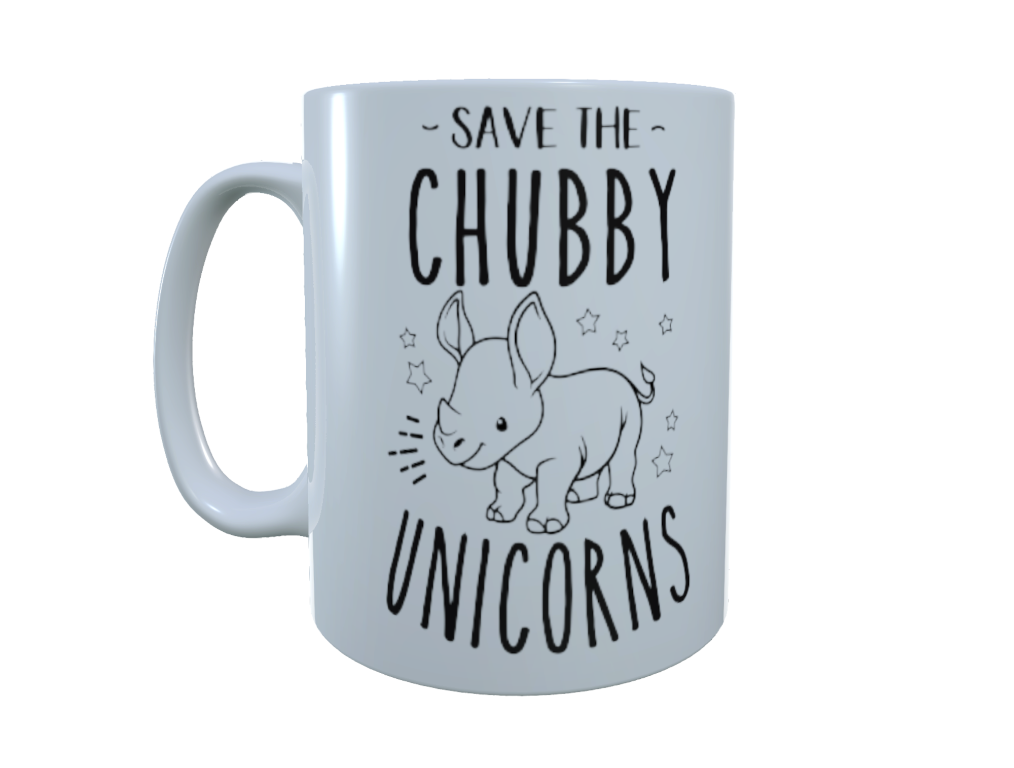 Rhino Ceramic Mug - Save The Chubby Unicorns
